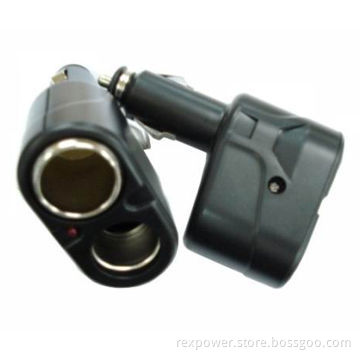 Two-dragged Cigarette Lighter Charger with 12 to 24V Input Voltage
